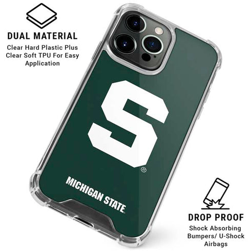 Michigan State University Spartans S iPhone 16 Pro Clear Case